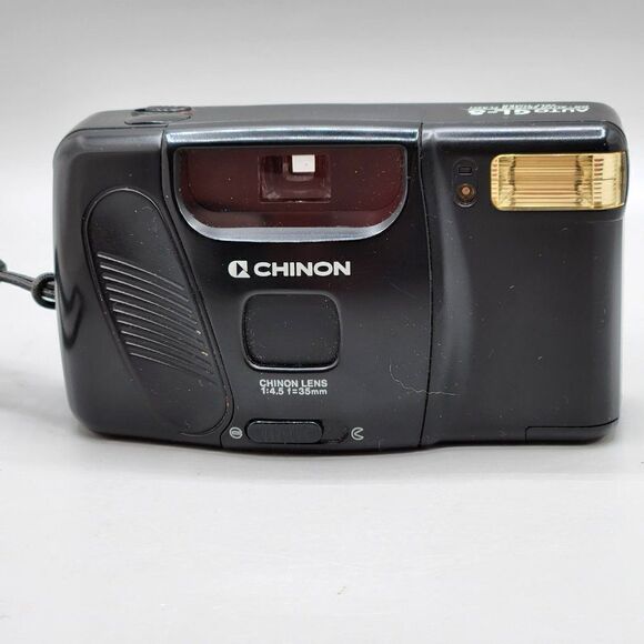 Vtg Chinon Auto GL-S 35mm Point Shoot Film Camera Auto Sensor Flash Self Timer - Picture 2 of 10